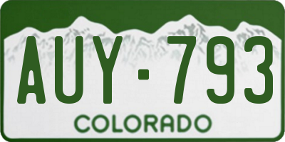 CO license plate AUY793