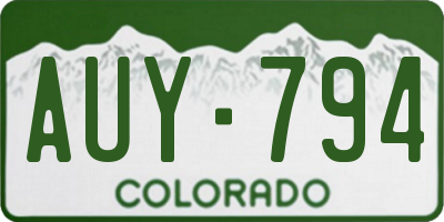 CO license plate AUY794