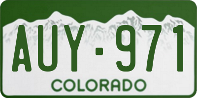 CO license plate AUY971