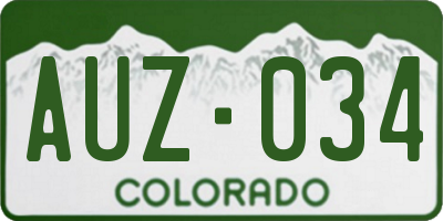 CO license plate AUZ034