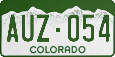 CO license plate AUZ054