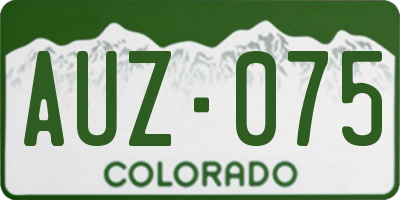 CO license plate AUZ075