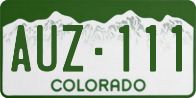 CO license plate AUZ111
