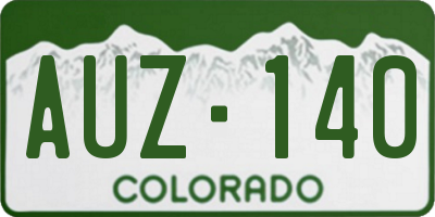 CO license plate AUZ140