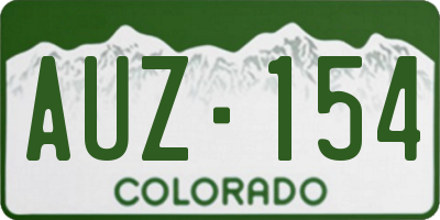 CO license plate AUZ154