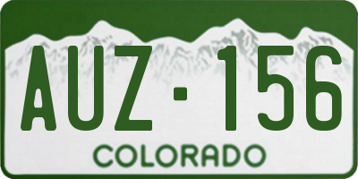 CO license plate AUZ156