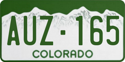 CO license plate AUZ165
