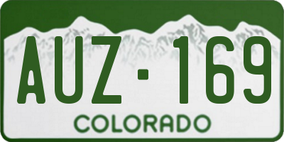 CO license plate AUZ169
