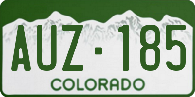 CO license plate AUZ185