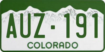 CO license plate AUZ191