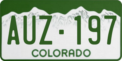 CO license plate AUZ197