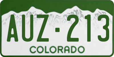 CO license plate AUZ213