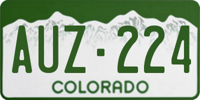 CO license plate AUZ224