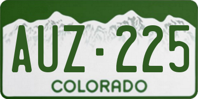 CO license plate AUZ225