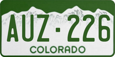 CO license plate AUZ226