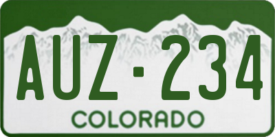 CO license plate AUZ234