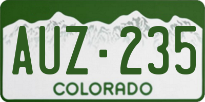 CO license plate AUZ235