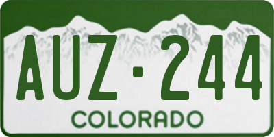 CO license plate AUZ244