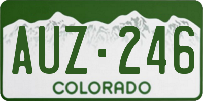 CO license plate AUZ246