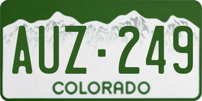 CO license plate AUZ249