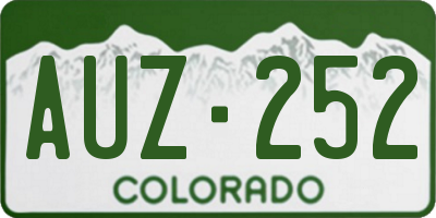 CO license plate AUZ252