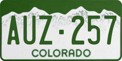 CO license plate AUZ257