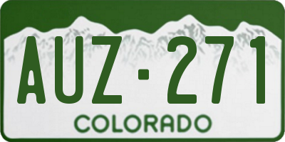 CO license plate AUZ271