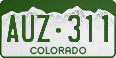 CO license plate AUZ311