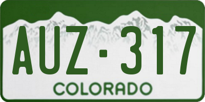 CO license plate AUZ317