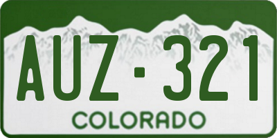 CO license plate AUZ321