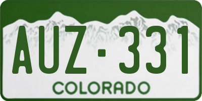CO license plate AUZ331