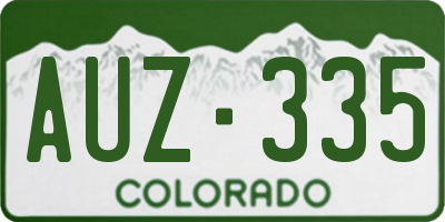 CO license plate AUZ335