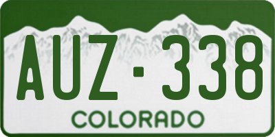 CO license plate AUZ338