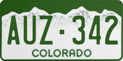 CO license plate AUZ342