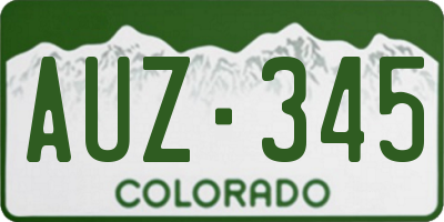 CO license plate AUZ345