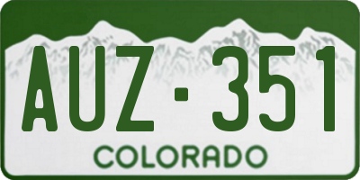 CO license plate AUZ351