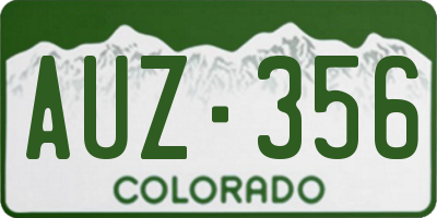 CO license plate AUZ356