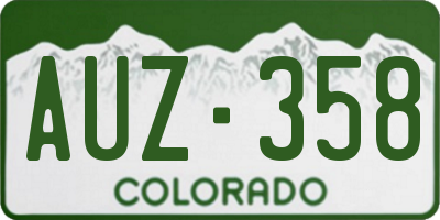 CO license plate AUZ358