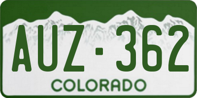 CO license plate AUZ362