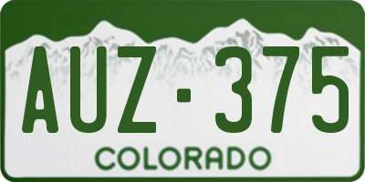 CO license plate AUZ375