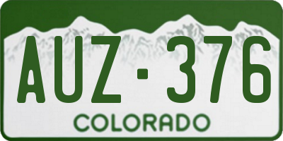 CO license plate AUZ376