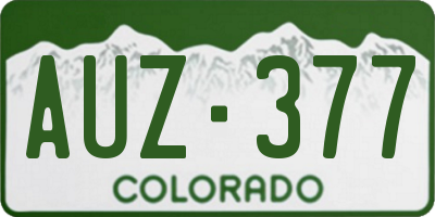 CO license plate AUZ377