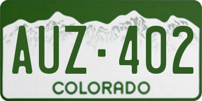 CO license plate AUZ402