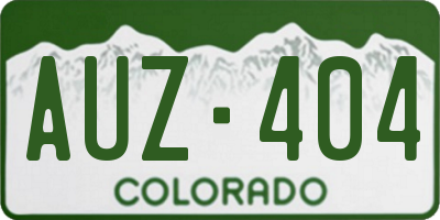 CO license plate AUZ404