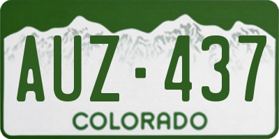 CO license plate AUZ437