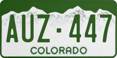 CO license plate AUZ447