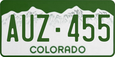 CO license plate AUZ455