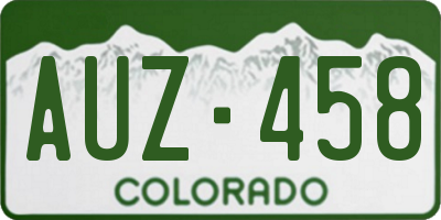 CO license plate AUZ458