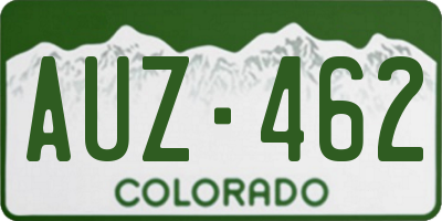 CO license plate AUZ462