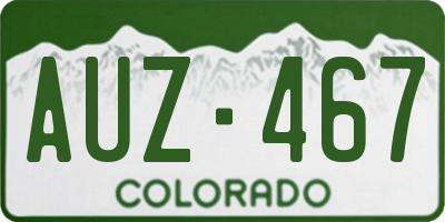 CO license plate AUZ467